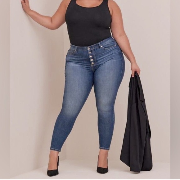torrid Denim - TORRID Jeans TUMMY CONTROL Bombshell Skinny Super Soft Plus Size 22 Regular NWT